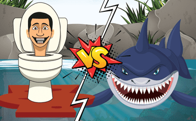 Hungry Shark Vs Skibidi Banner