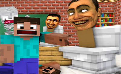 Skibidi Toilet Minecraft 2023 Banner