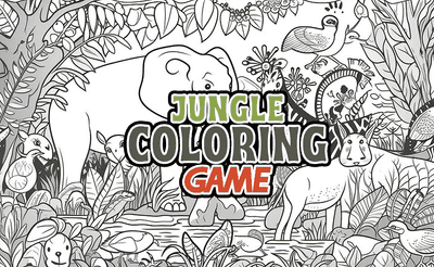 Jungle Coloring Game Banner