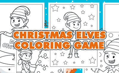 Christmas Elves Coloring Game Banner